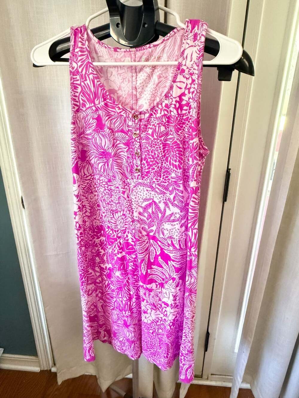 Lilly Pulitzer Lela Henley Tank Dress Women’s Size S Pink